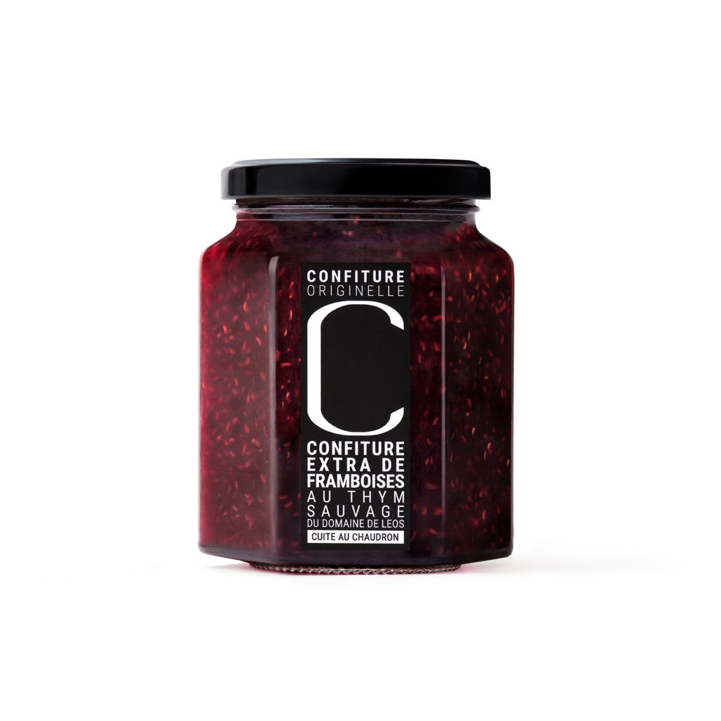 [CLFB328C] DOMAINE DE LEOS
Confiture extra de framboises
au thym sauvage 328g