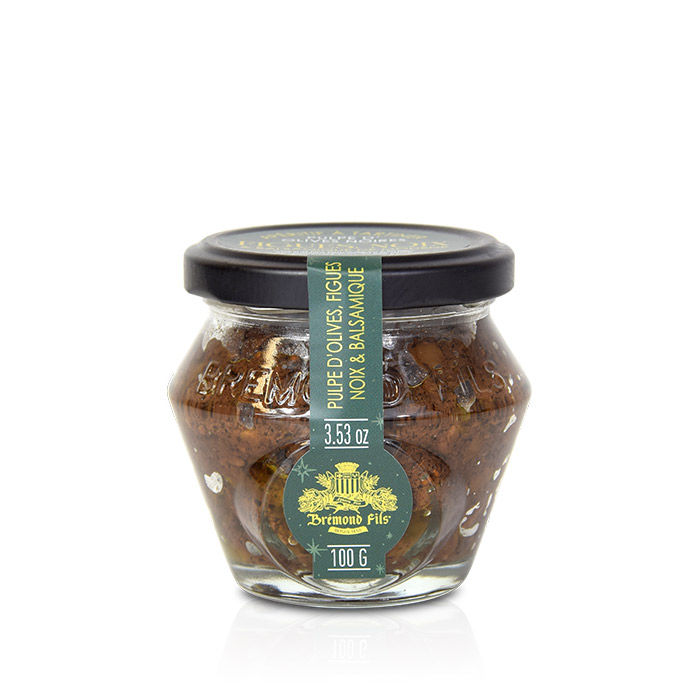 Maison Bremond Pulpe d’olives noires aux figues, noix & balsamique de Modène 100g