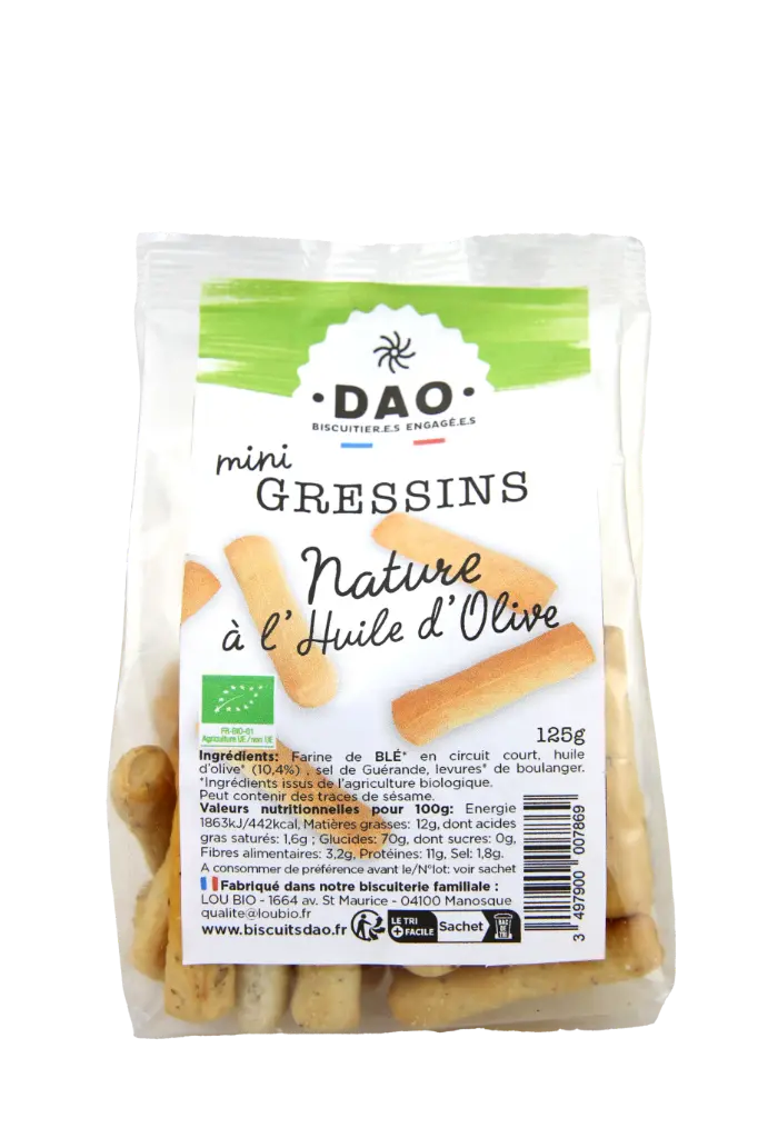 Dao Gressins Nature à l'huile d'olive