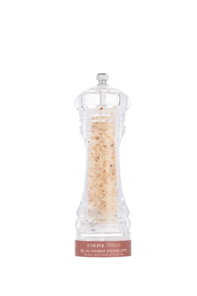 [610406] L'Olive Bleue Petit Moulin Acrylique Sel au Piment d'Espelette 45g