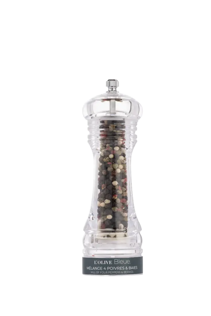 [610407] L'Olive Bleue Petit Moulin Acrylique Mélange 4 Poivres & Baies 20g