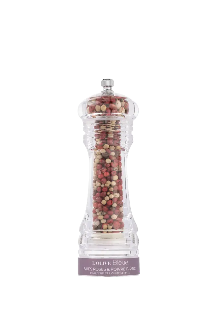 L'Olive Bleue Petit Moulin Acrylique Baies Roses et Poivre Blanc 20g