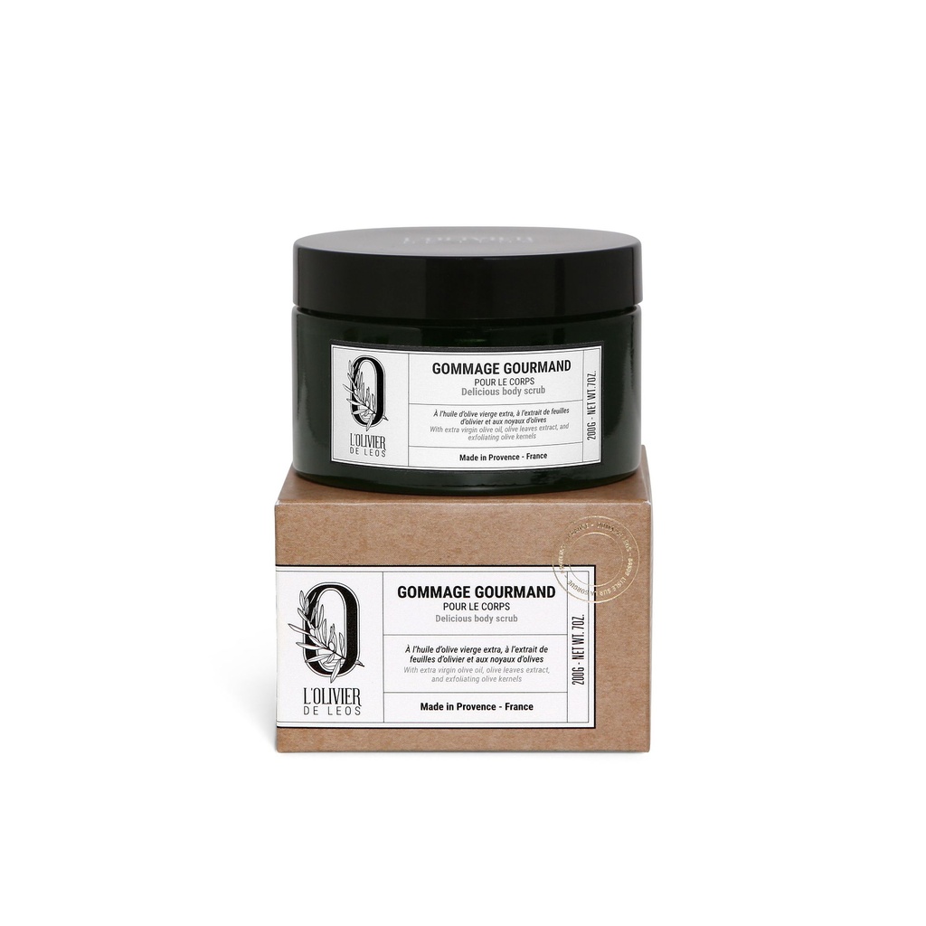 L'OLIVIER DE LEOS
Gommage gourmand pour le corps
200g