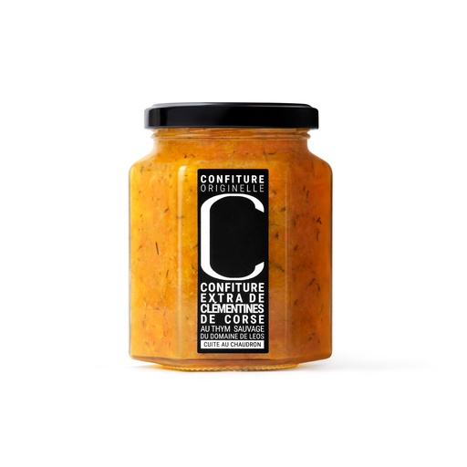 [CLCL323C] DOMAINE DE LEOS   
Confiture extra de clémentines de Corse au thym sauvage 328g